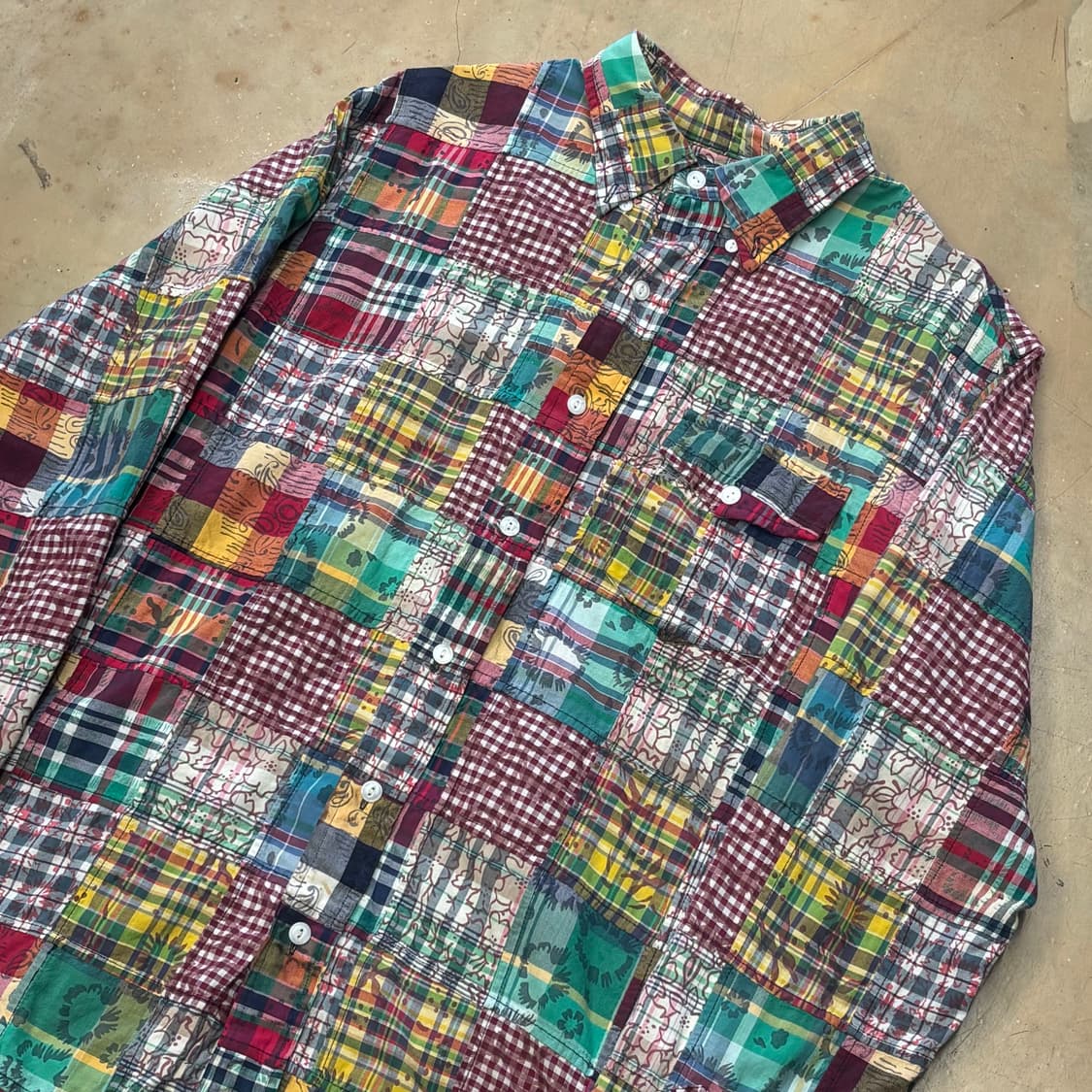 M 폴로랄프로렌 마드리스 패치워크 셔츠 상품이미지1