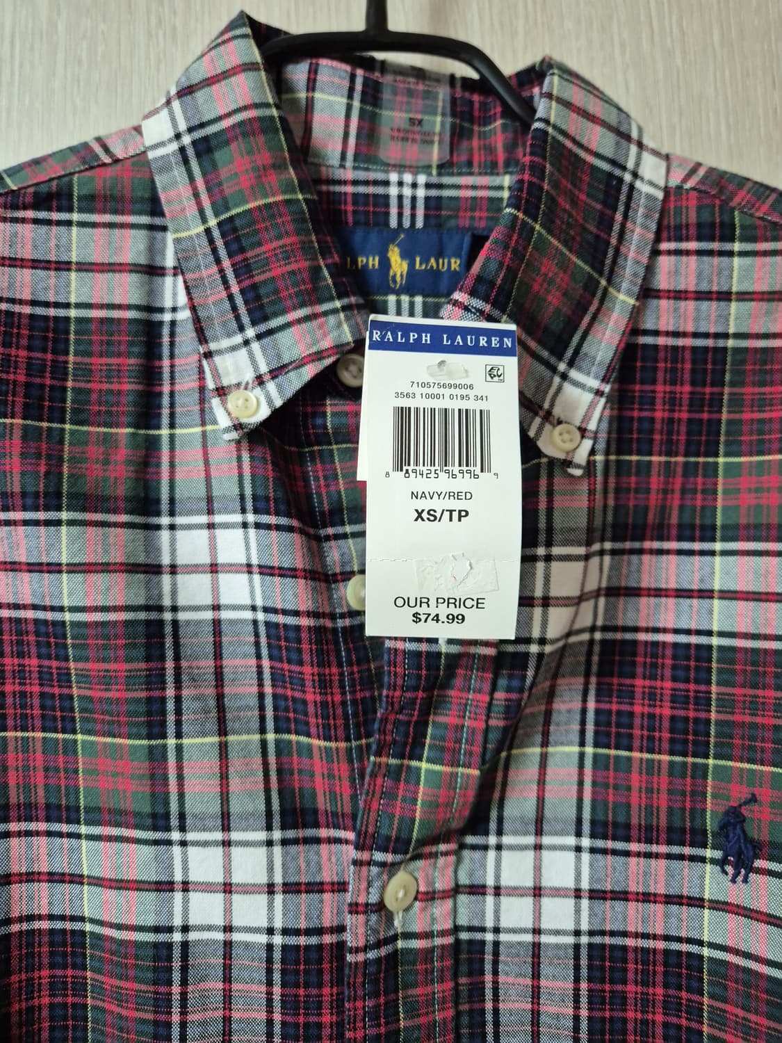 (새제품) 폴로 랄프로렌 타탄 체크 셔츠 XS  (90-95) 상품이미지5