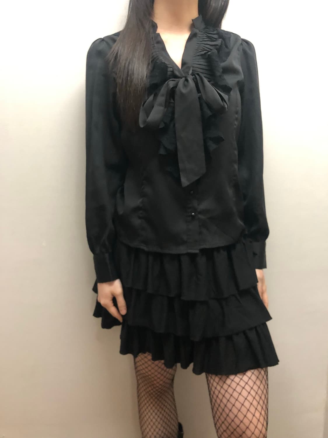 빈티지 블랙 프릴 블라우스 상품이미지7
