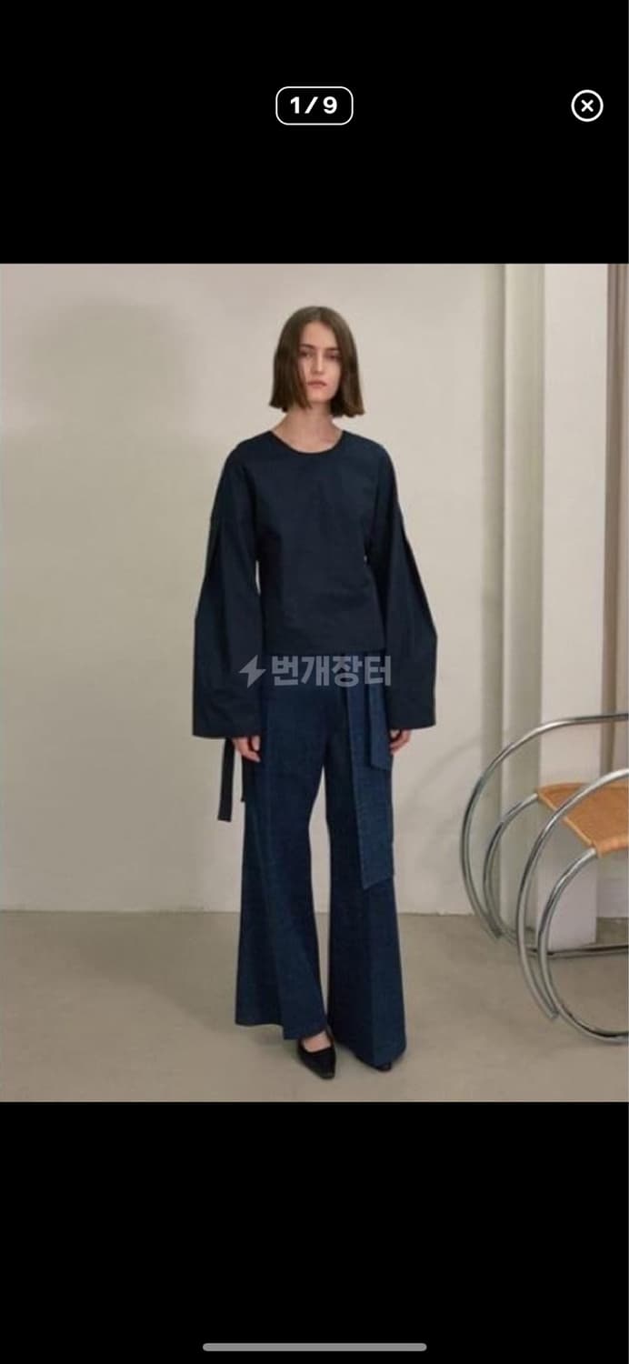 렉토 벨티드 랩 플레어 데님 팬츠 상품이미지9