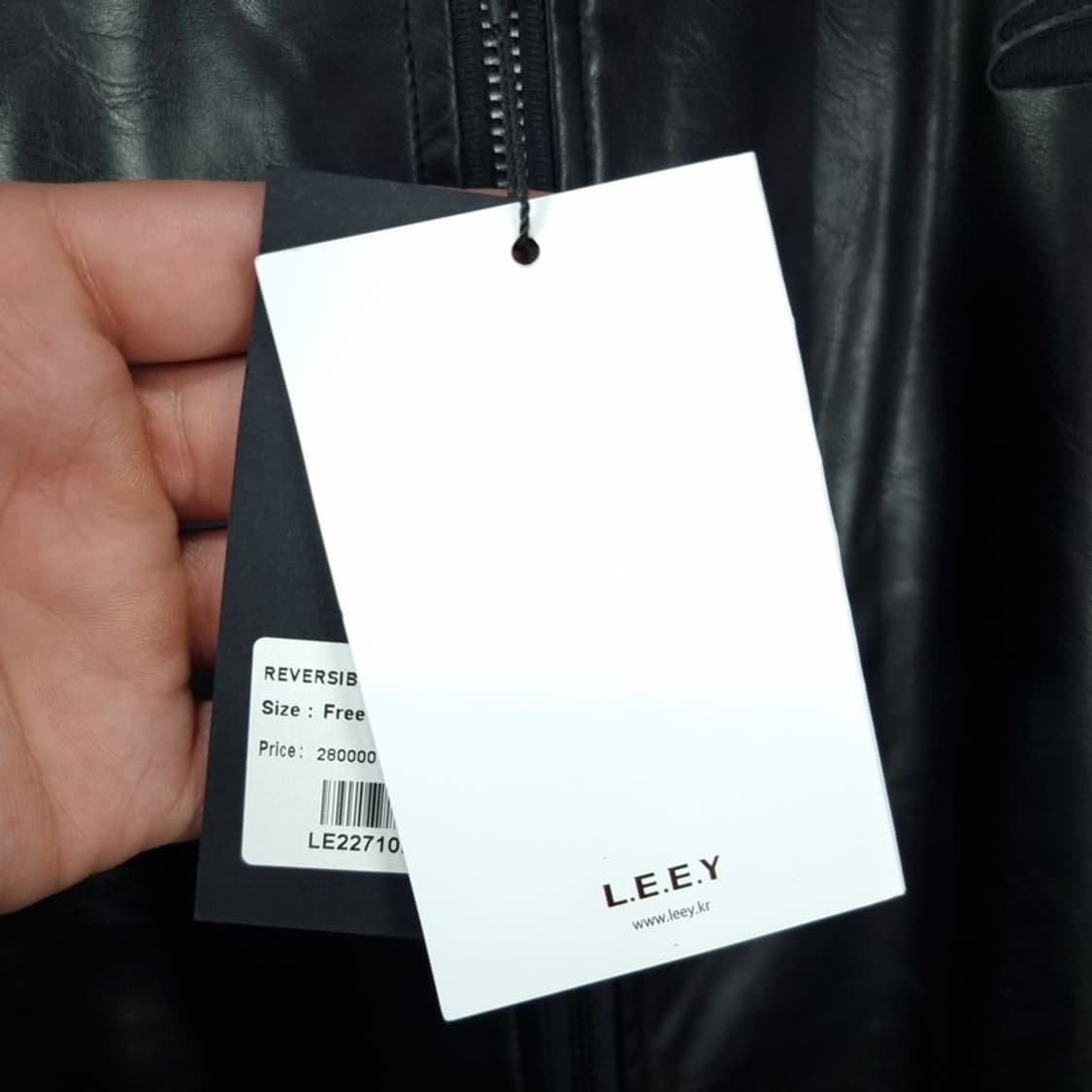 [LEEY](새상품) 리버시블 오버핏 레더 데님 후드 자켓 M18253 상품이미지10