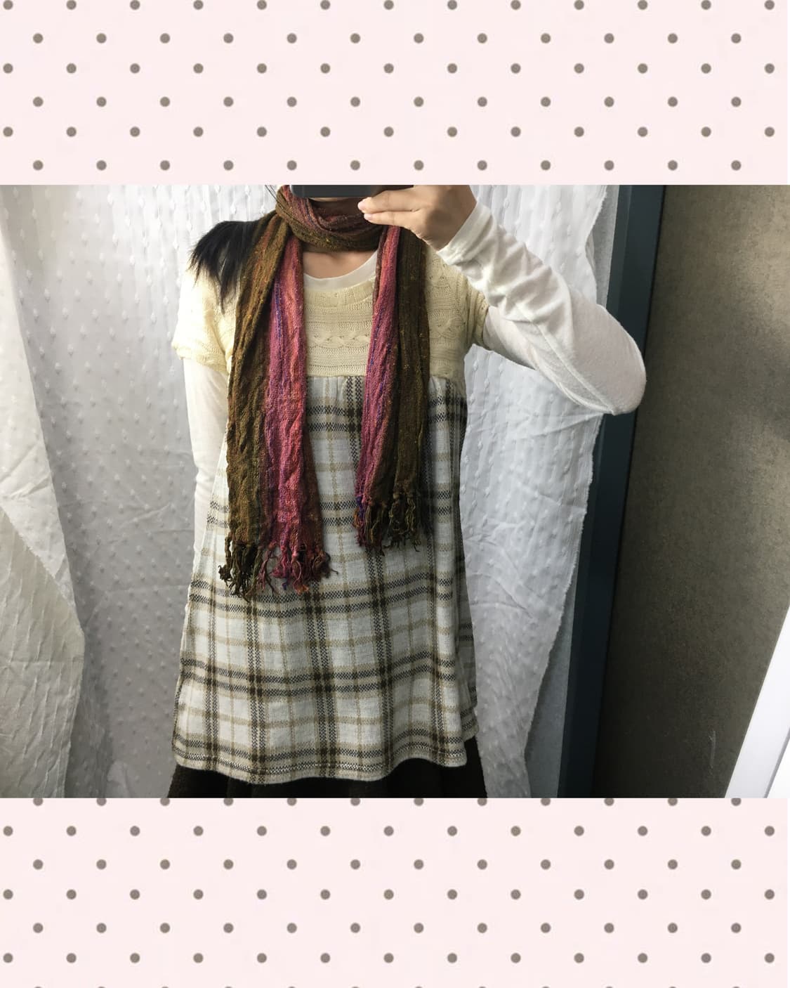 체크 반소매 미니 원피스 상품이미지2