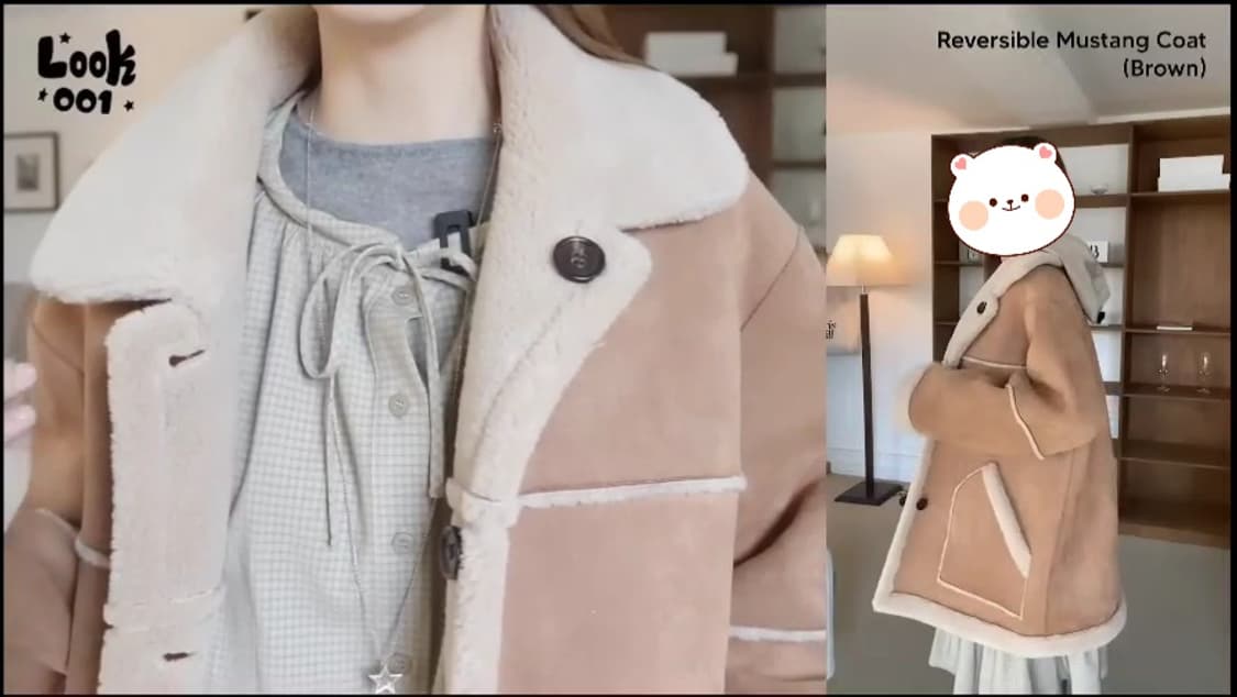 셀리테일즈 리버시블 무스탕 코트 상품이미지6