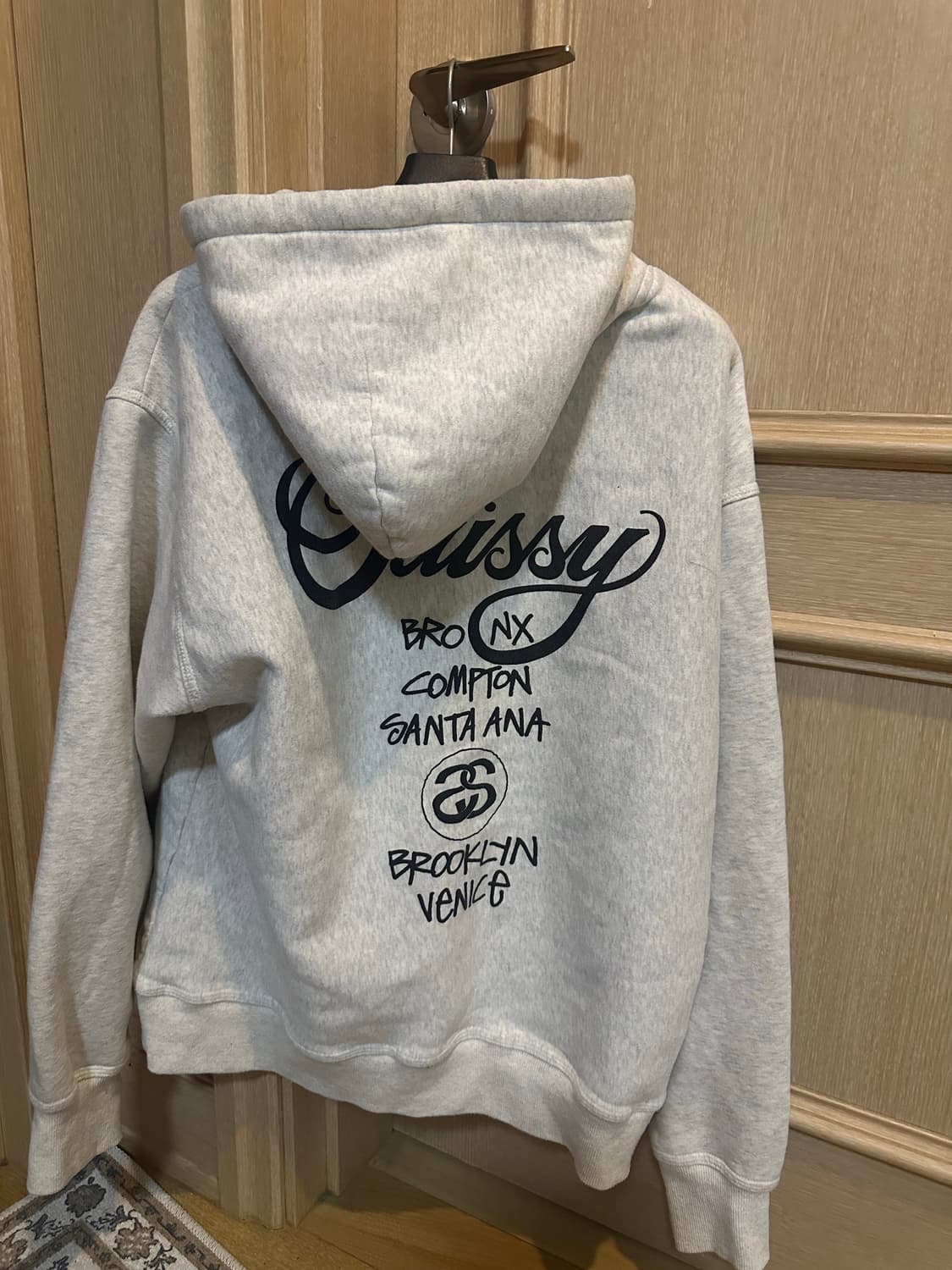 스투시 월드투어 후드 애쉬 헤더 m 상품이미지6