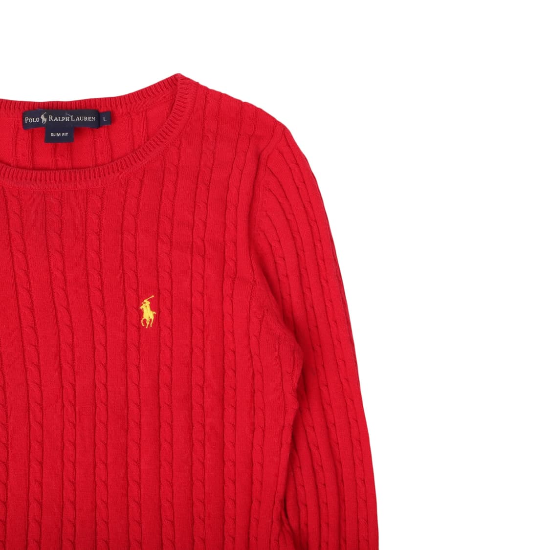 폴로 랄프로렌 우먼스 레드 케이블 니트 상품이미지3