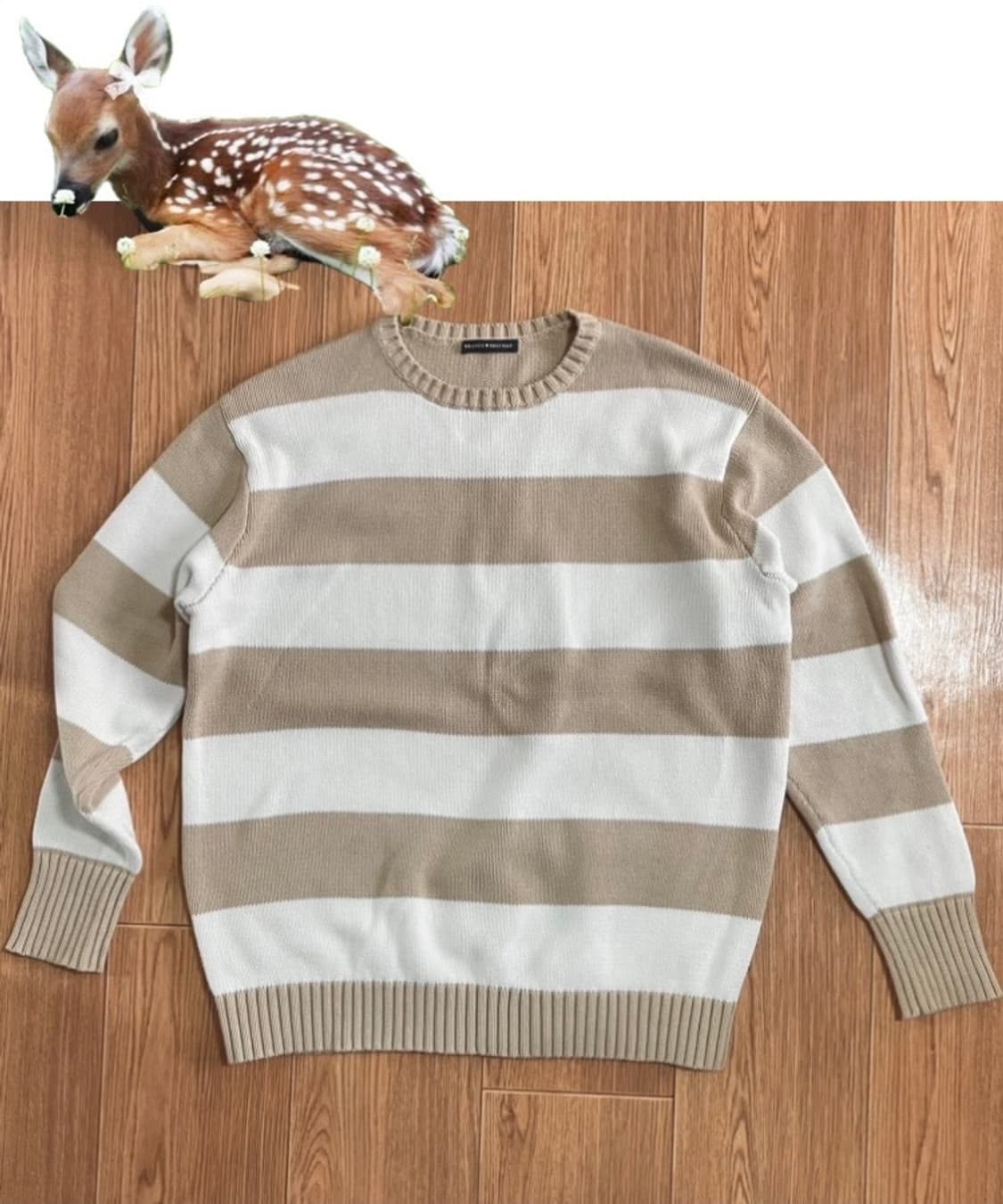 브랜디멜빌 브리아나 스트라이프 니트 스웨터 베이지 상품이미지1