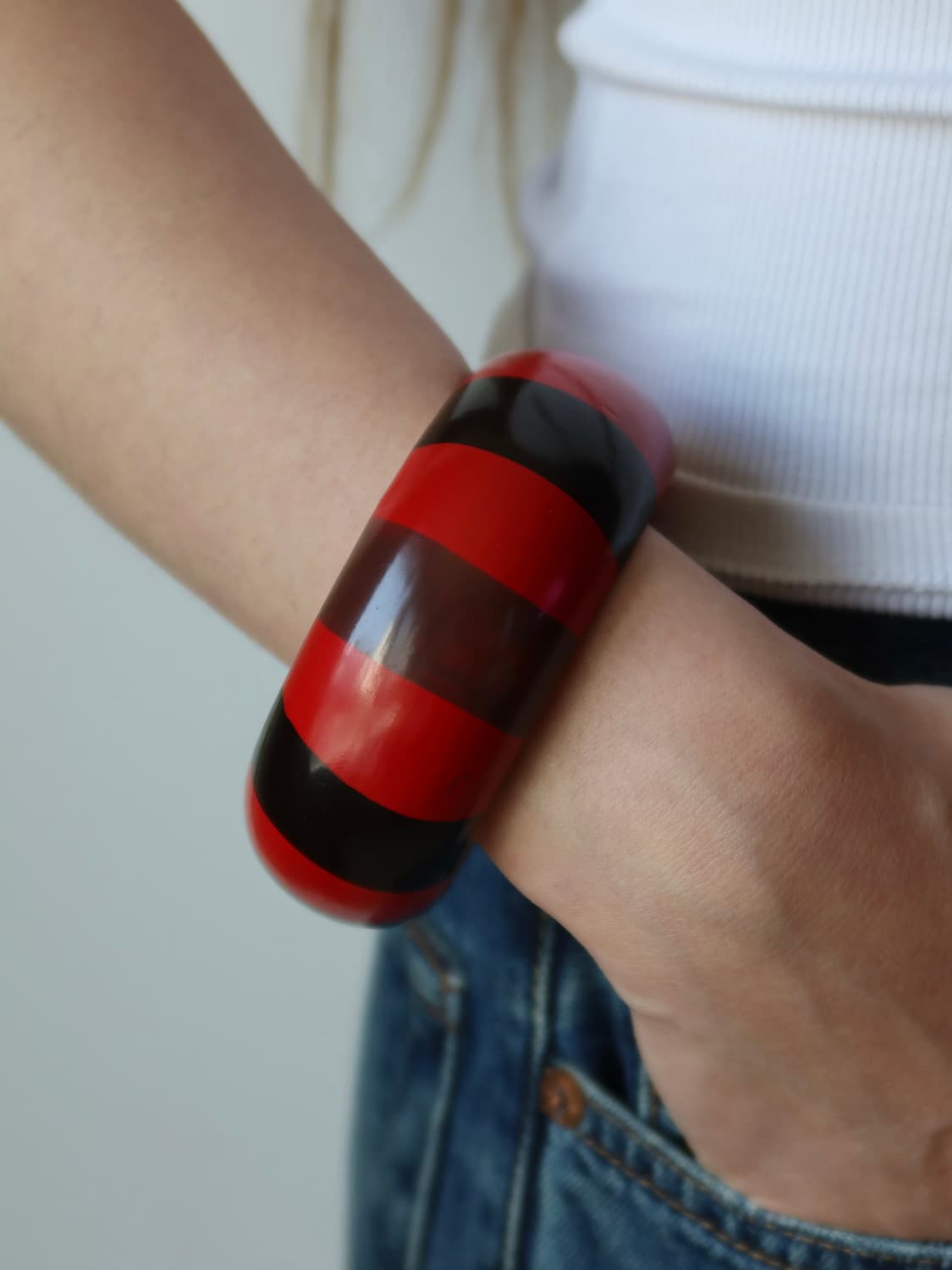red stripe bold bangle 상품이미지1