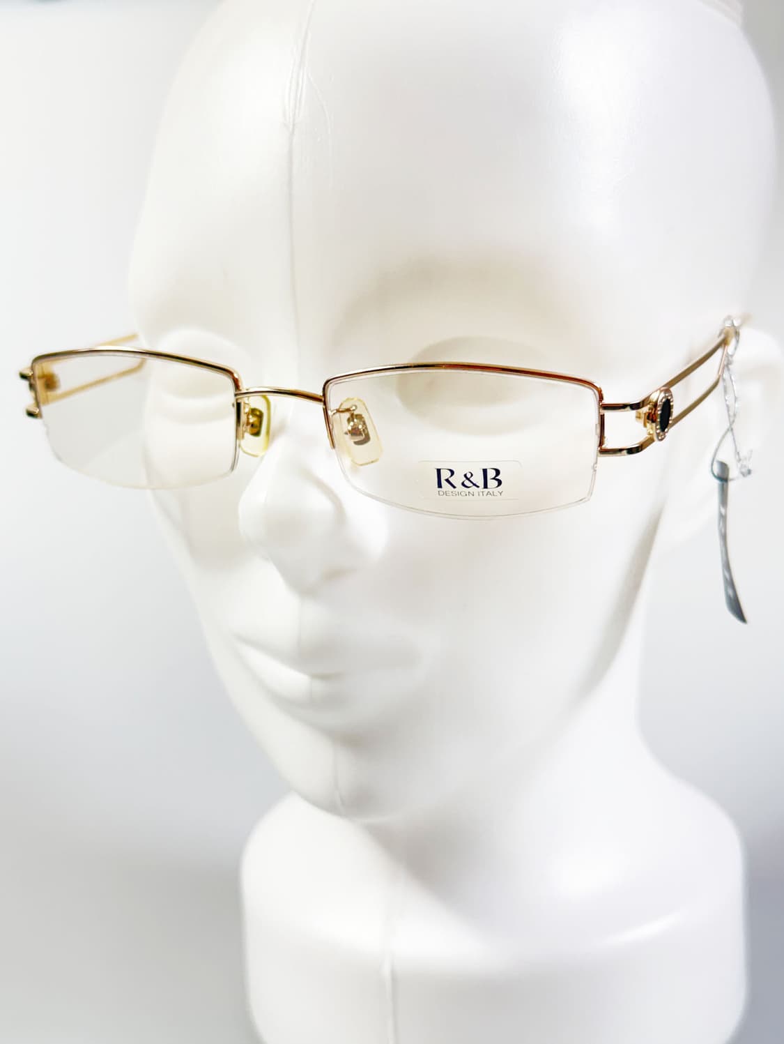 R&B Eyewear 반무테 스퀘어 골드 메탈 빈티지 안경 상품이미지8