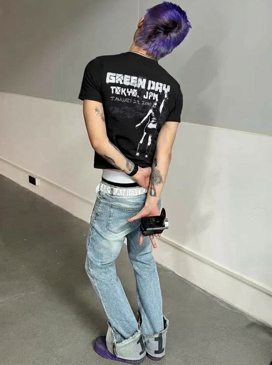 Green Day 2010 락아트 다크 반팔티셔츠 상품이미지2