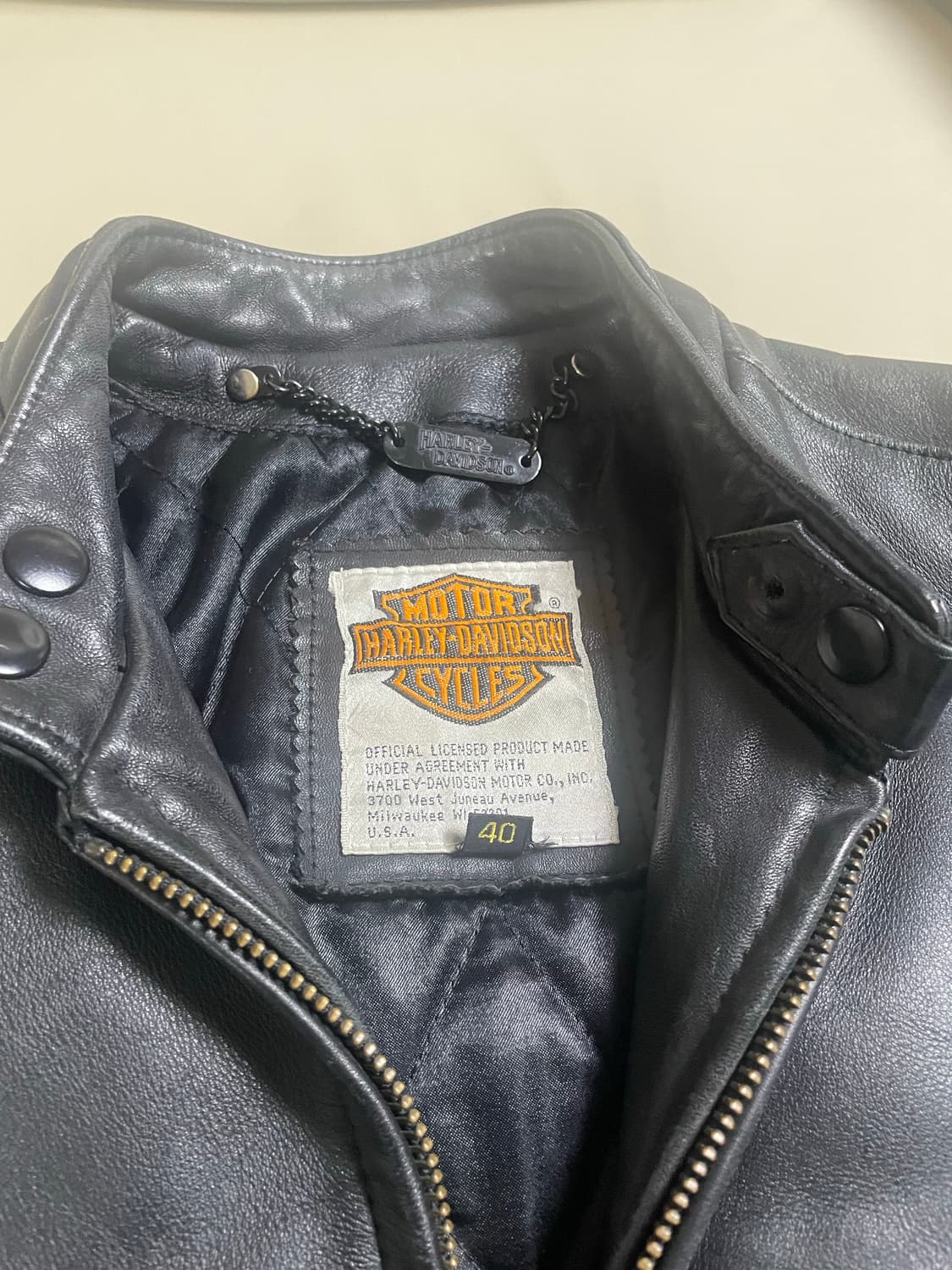 할리데이비슨의 카우하이드 싱글 라이더 레더자켓  상품이미지4