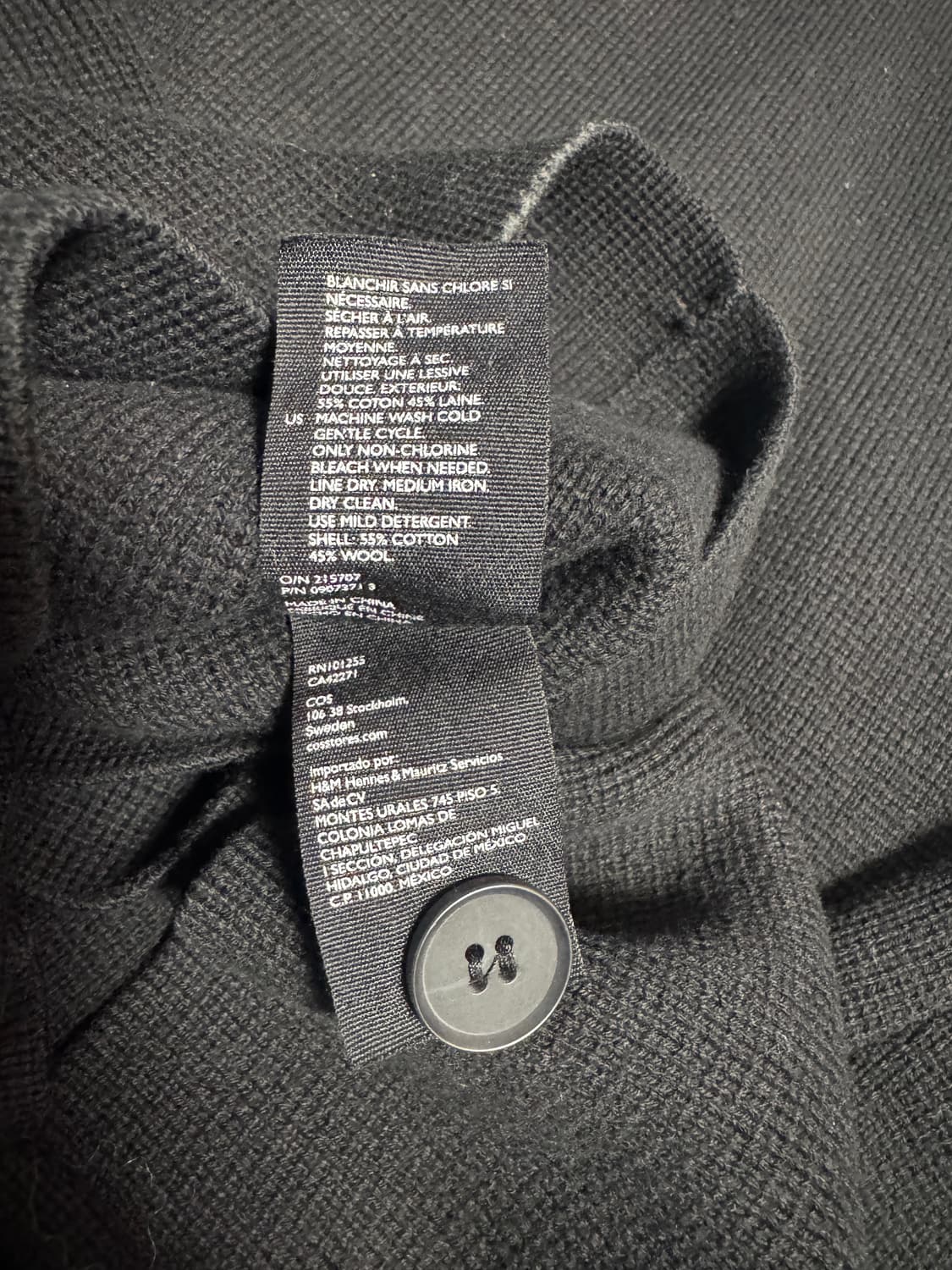 코스 / 코튼 울 라운드 가디건 블랙 / L 상품이미지4