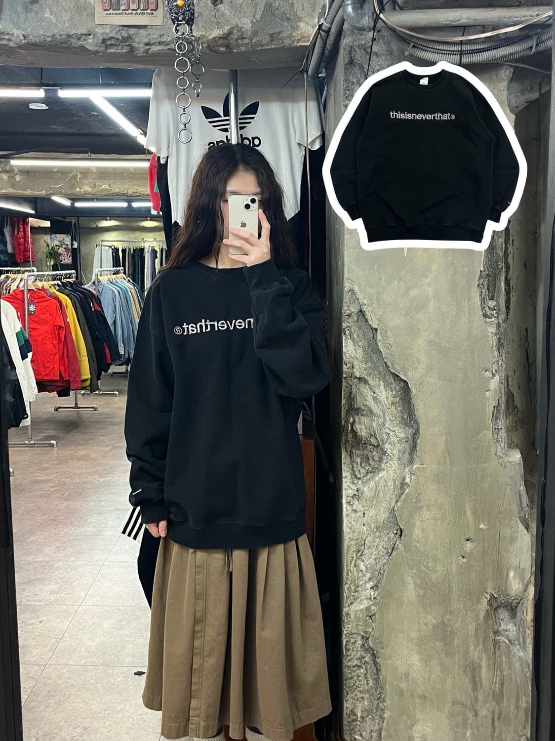 디스이즈네버뎃 맨투맨 블랙 L #csz2272  상품이미지1