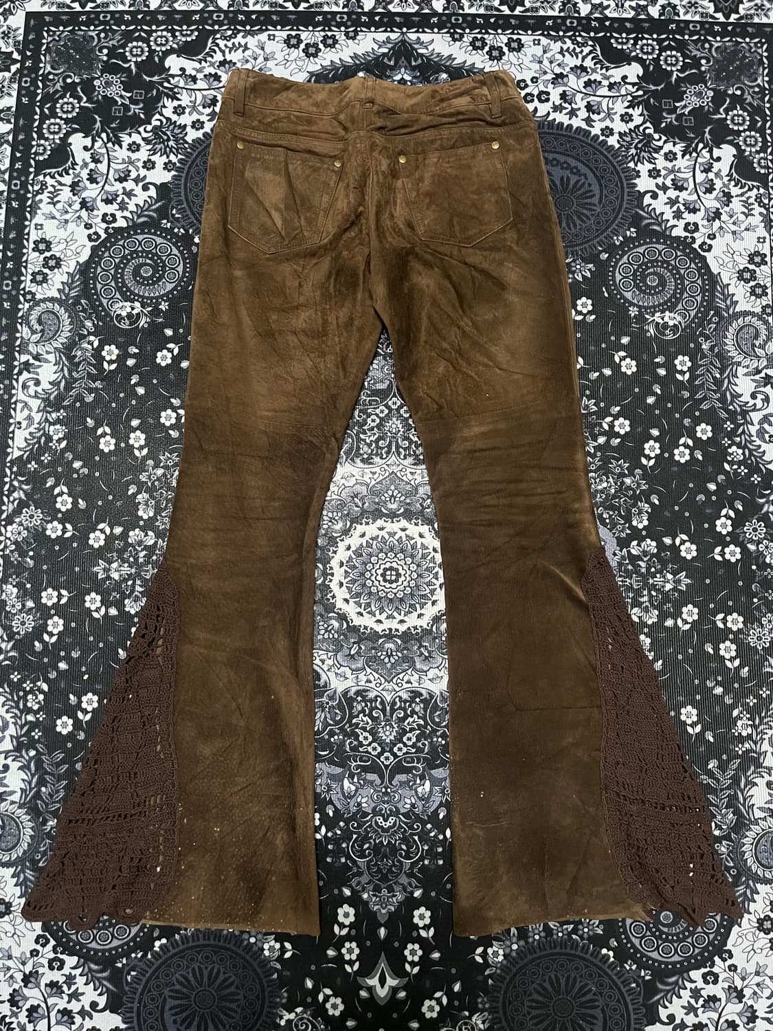 Pura 스웨이드 니트 디테일 레이어드 부츠컷 팬츠 상품이미지2