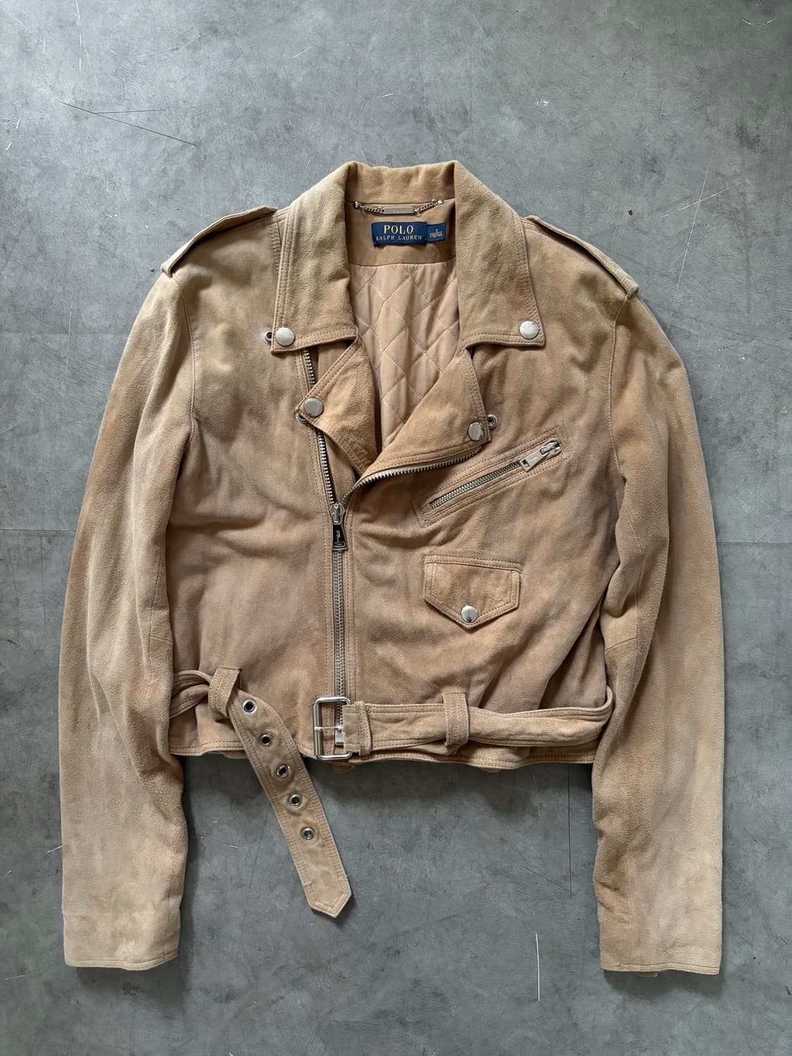 Polo 폴로 랄프로렌 신형라벨 우먼 베이지컬러 벨티드 스웨이드 바이커  상품이미지4