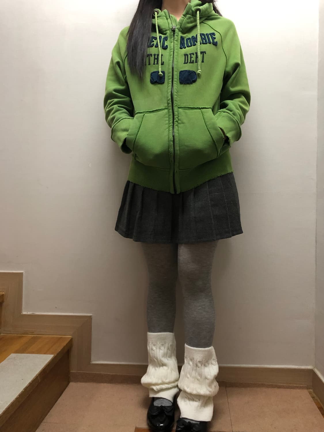 빈티지 아베크롬비 그린 데미지 후드집업 상품이미지7