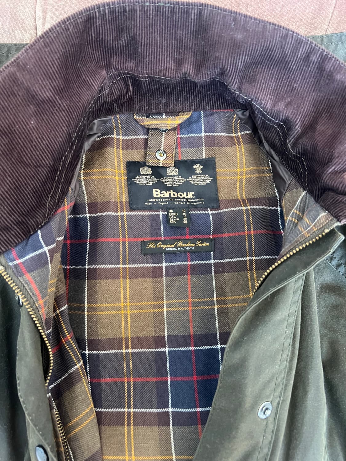 바버 여성 카키 왁스자켓 헌팅자켓 상품이미지4