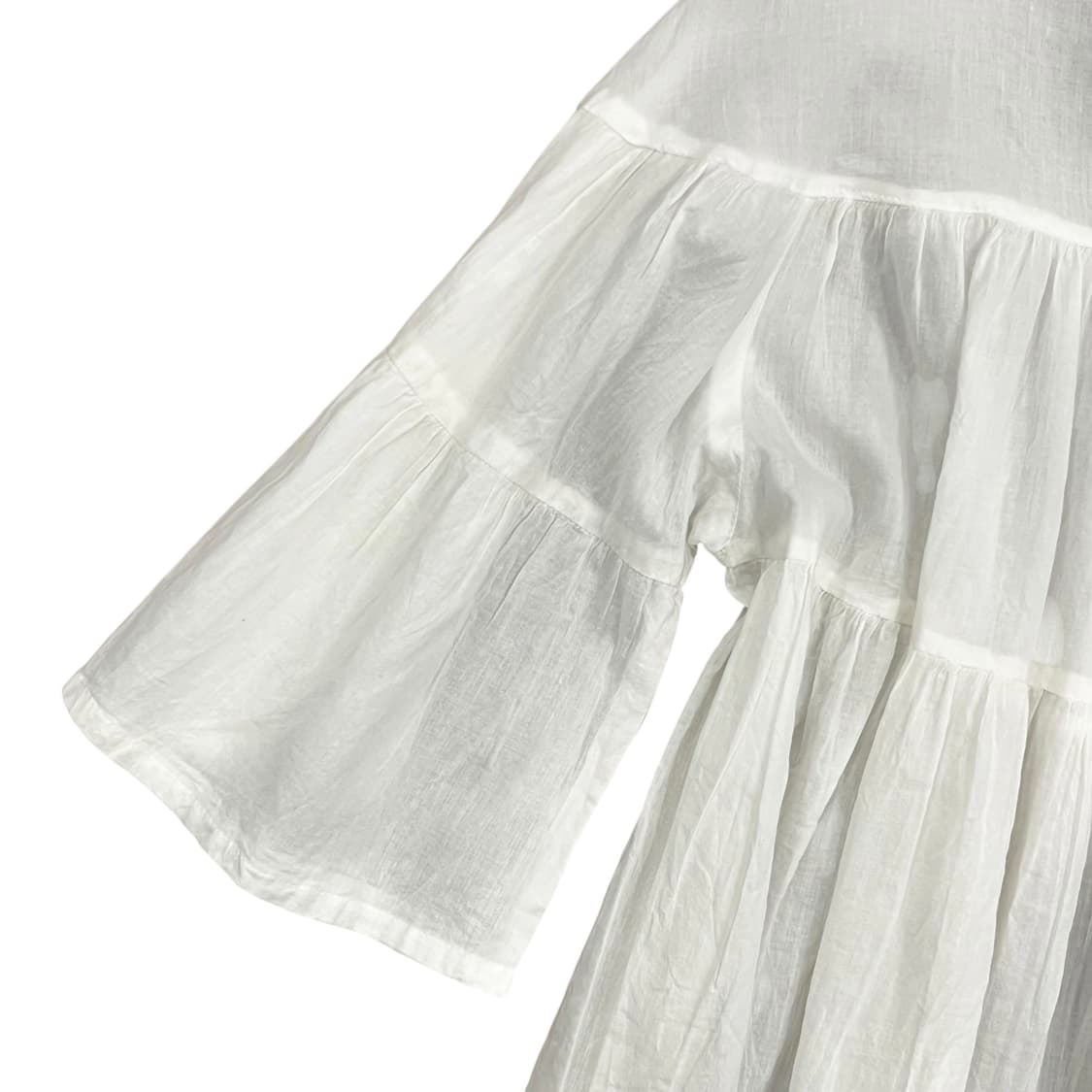 White Draping Frill Blouse 상품이미지5