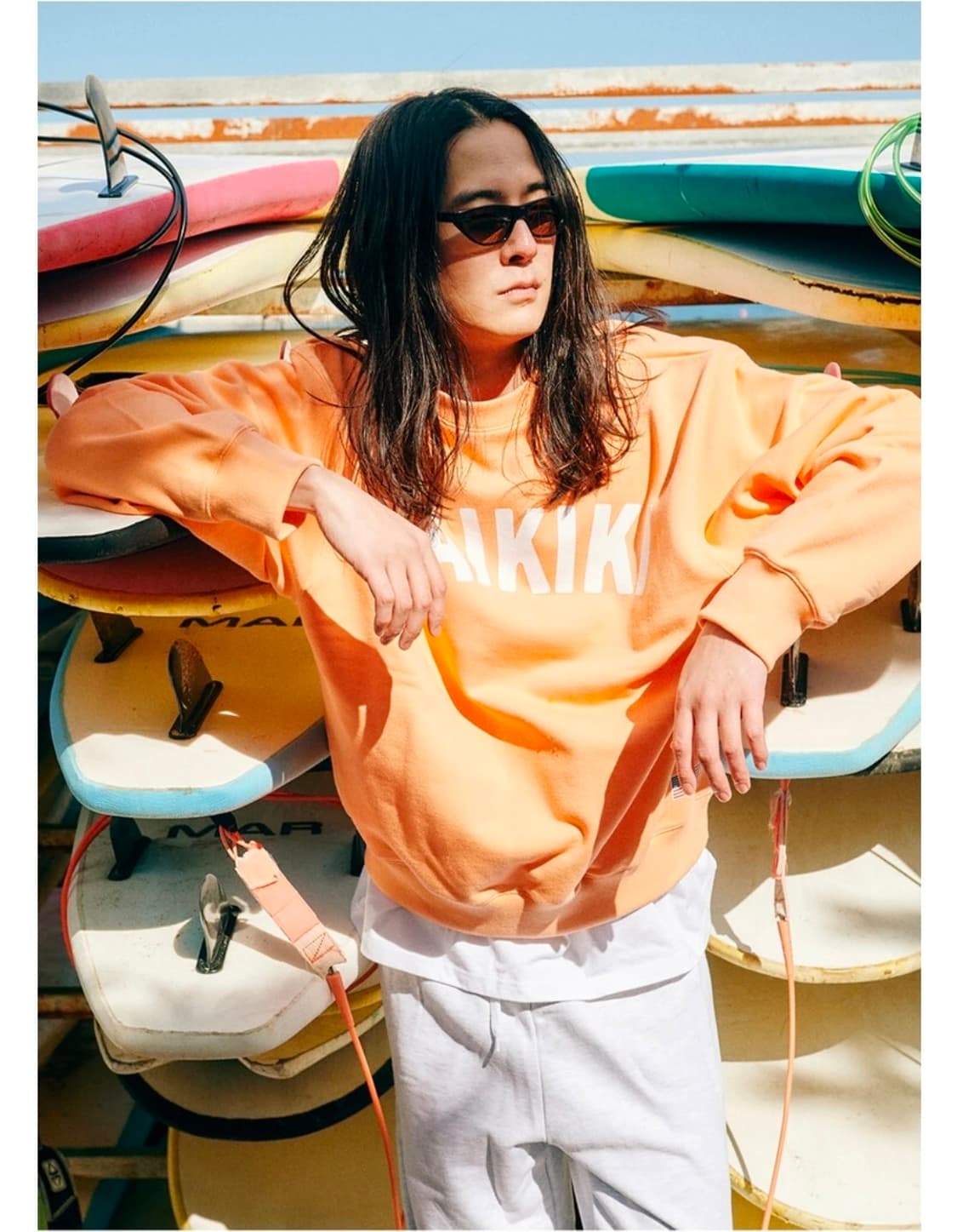 호텔 세리토스 와이키키 맨투맨 오렌지 3사이즈 상품이미지9