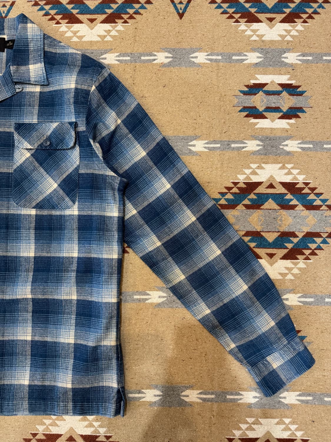 [M] 더블알엘 RRL 마드라스 캠프 셔츠 블루  상품이미지5