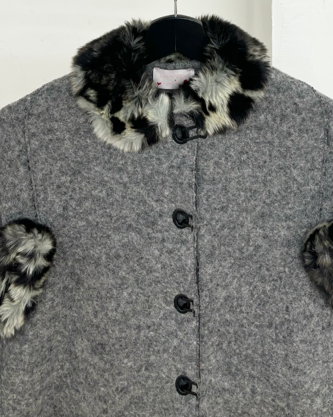 랑방 그레이 커스프 트리밍 울 코트 자켓 상품이미지2