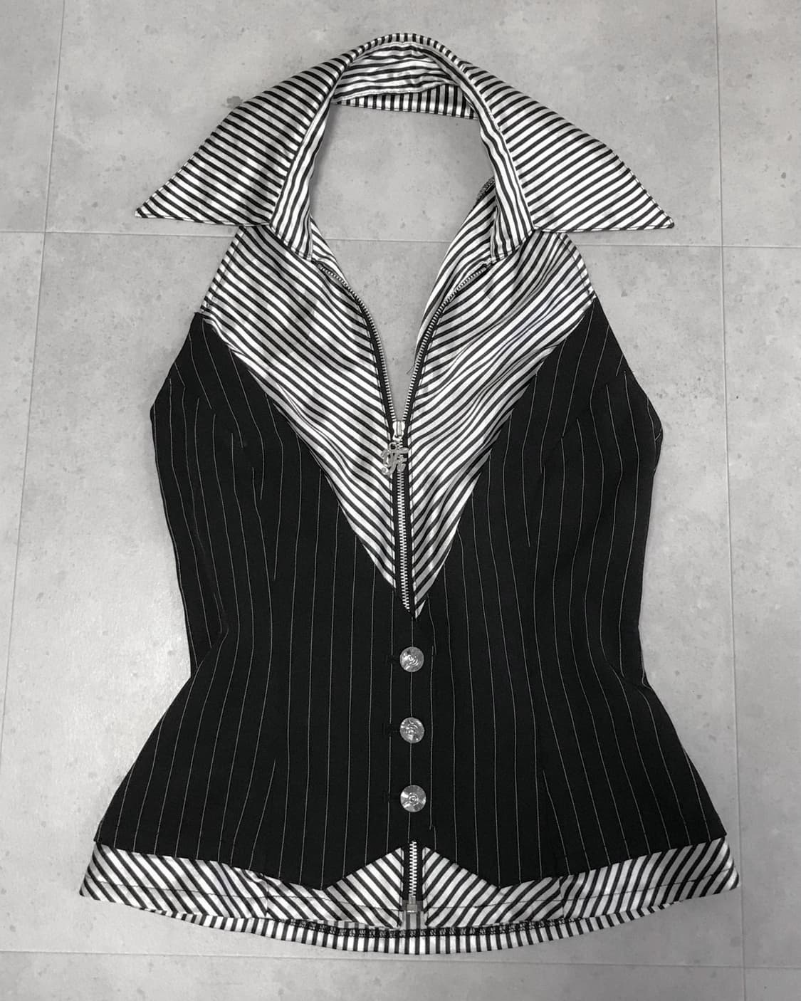 punk stripe halter vest 상품이미지4