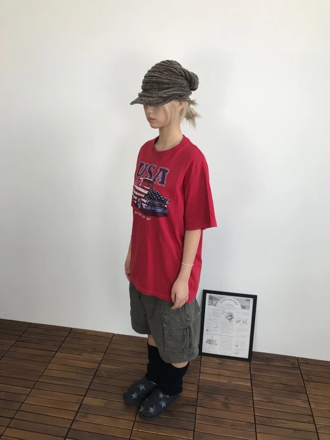 Vintage USA Flag 57 Truck Graphic Tee 상품이미지1