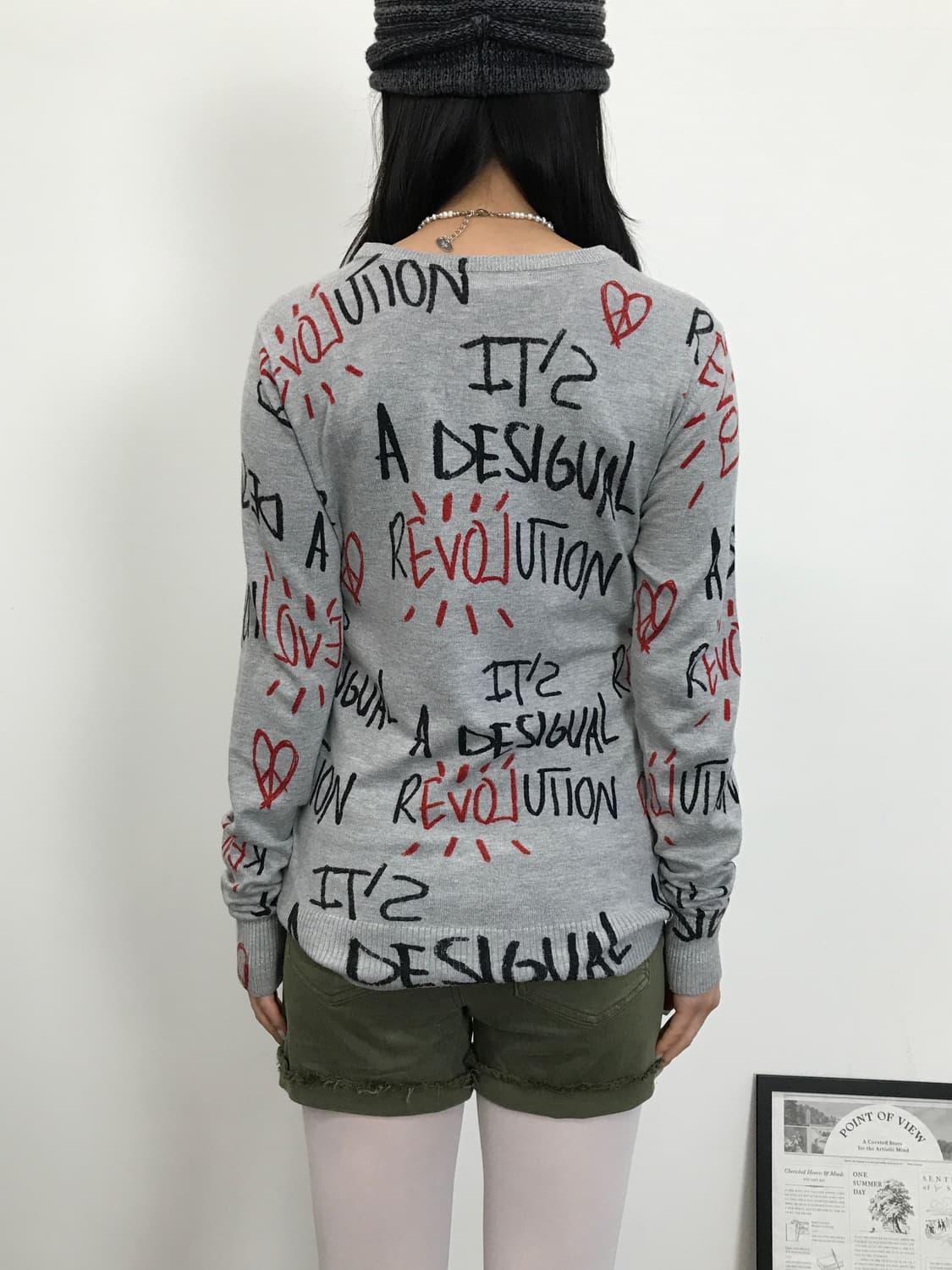 Desigual Gray Graffiti Print knit 상품이미지4