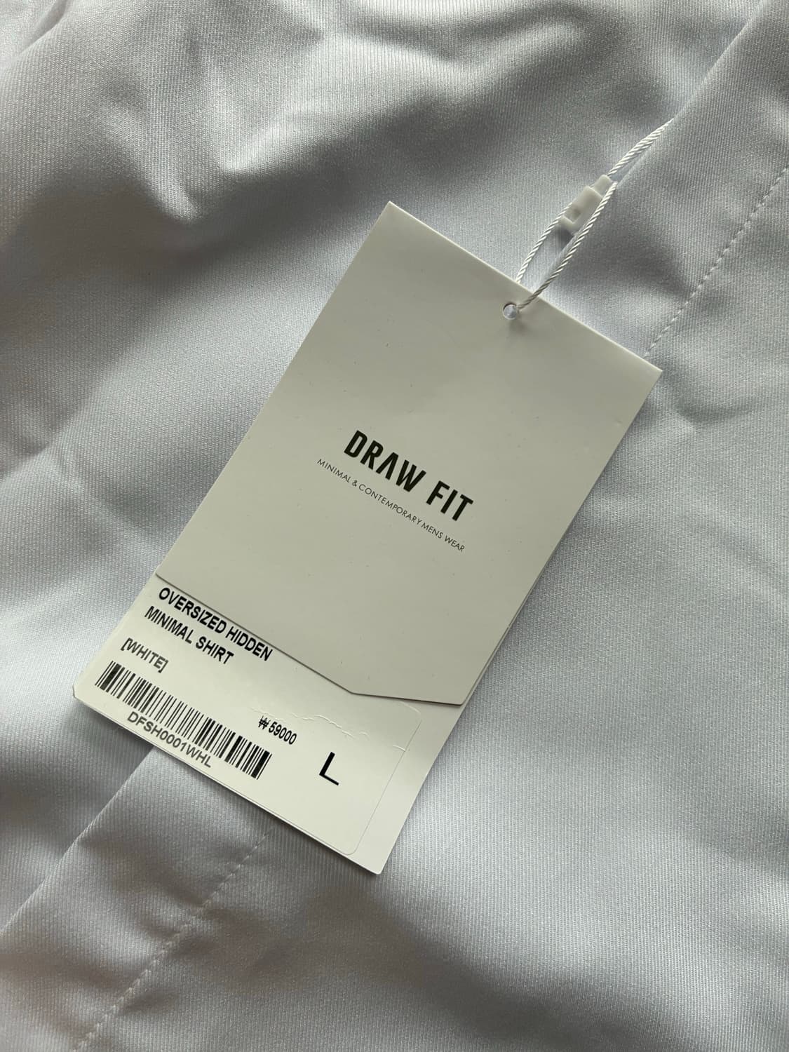 (새상품)(L) 드로우핏 오버사이즈 히든 미니멀 셔츠 [WHITE] 판매 상품이미지10