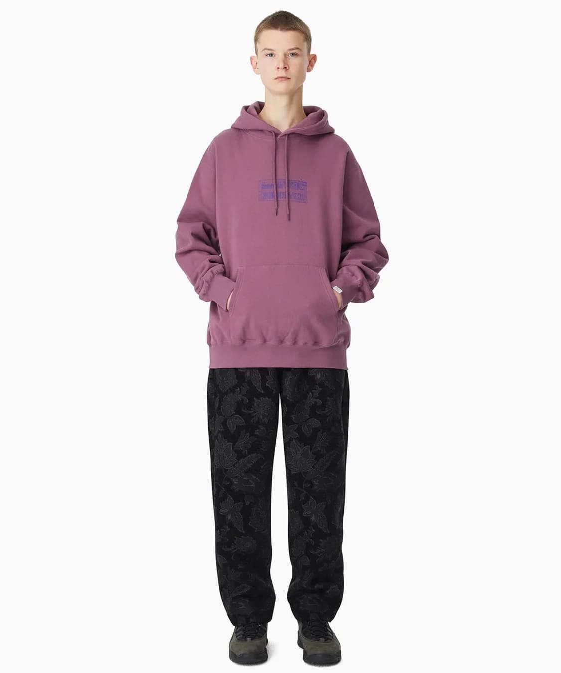 디스이즈네버댓 프린팅 퍼플 기모 스웻 후드티 S 상품이미지4