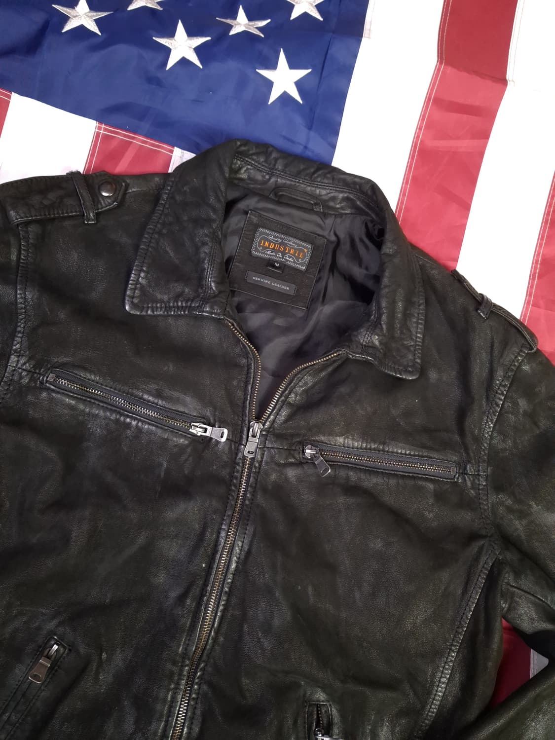 오리지날 인더스트리 리얼 레더 블랙 봄버 상품이미지4