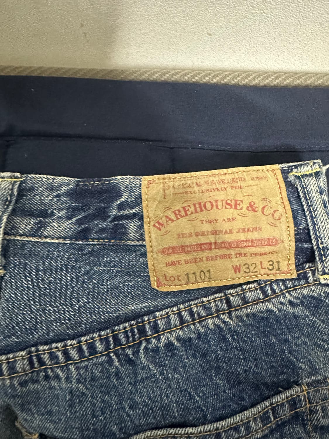 웨어하우스 1101 미디엄 인디고 워시 데님 청바지 (31기장) 상품이미지1