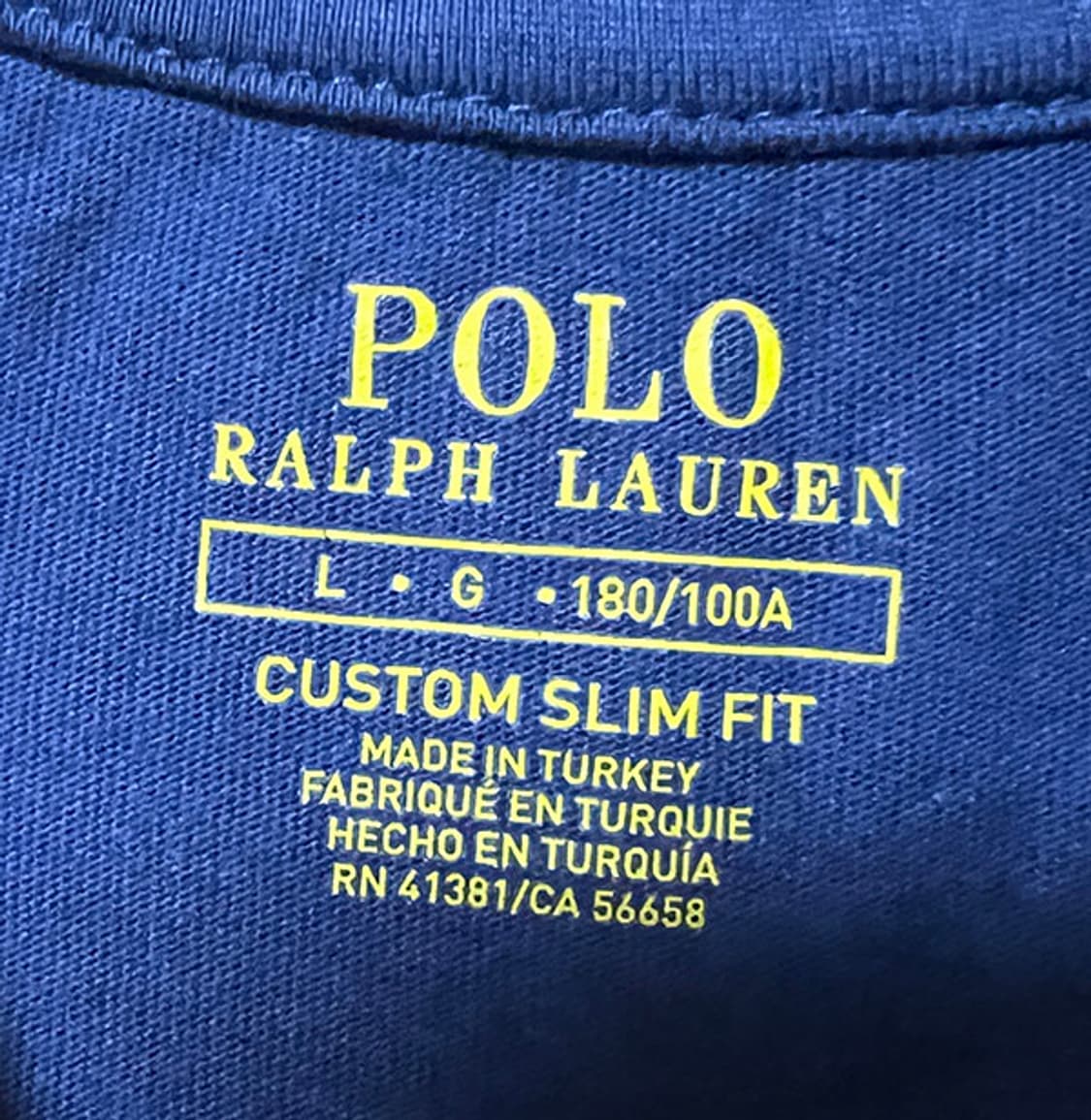 POLO 폴로 남자 코튼 반팔티 네이비 그린포니 커스텀슬림핏 L 100 상품이미지3