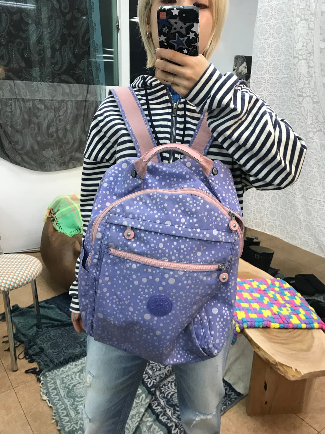 키플링 여성 퍼플 도트 백팩  상품이미지2