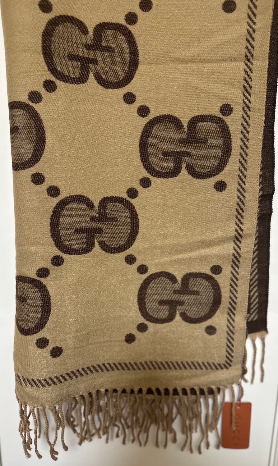 구찌 GG 패턴 캐시미어숄&머플러 브라운 베이지 남여공용 상품이미지5