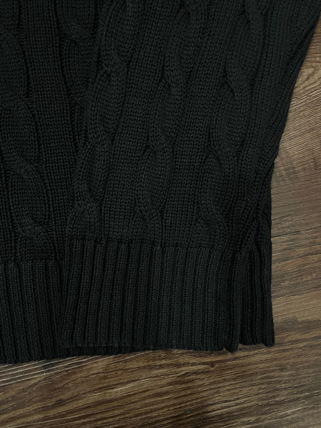 폴로 랄프로렌 케이블 니트 코튼 스웨터 블랙 상품이미지4