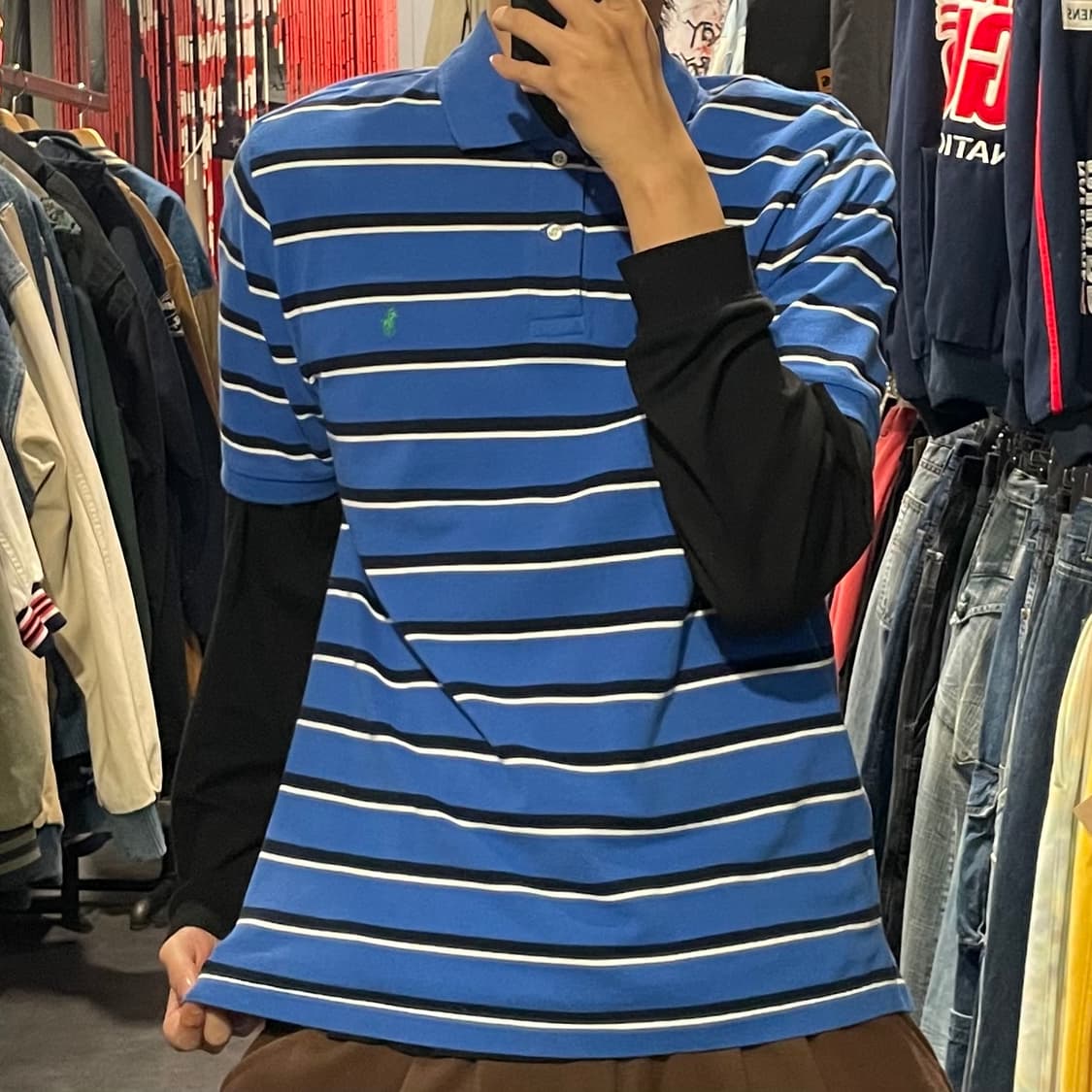 [IM] Polo 폴로 블루 스트라이프 카라 반팔 상품이미지2