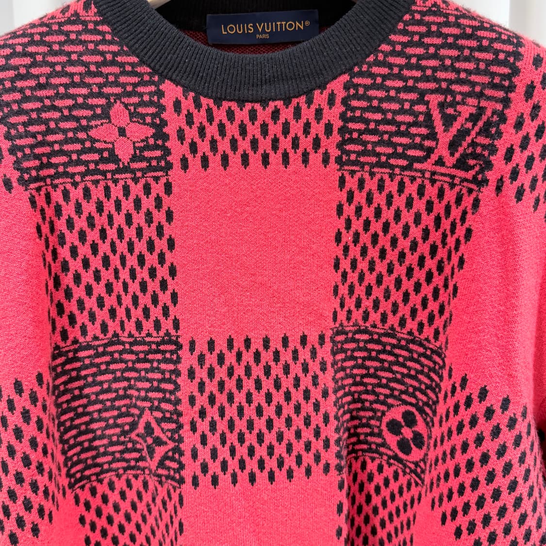 (A+/M) / 루이비통 모노그램 퍼렐 다미에 레드 크루넥 니트 상품이미지4