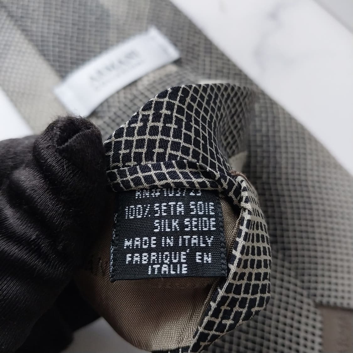 아르마니 꼴레지오니 실크 기하 패턴 넥타이 9.7cm A+등급 K1801 상품이미지10