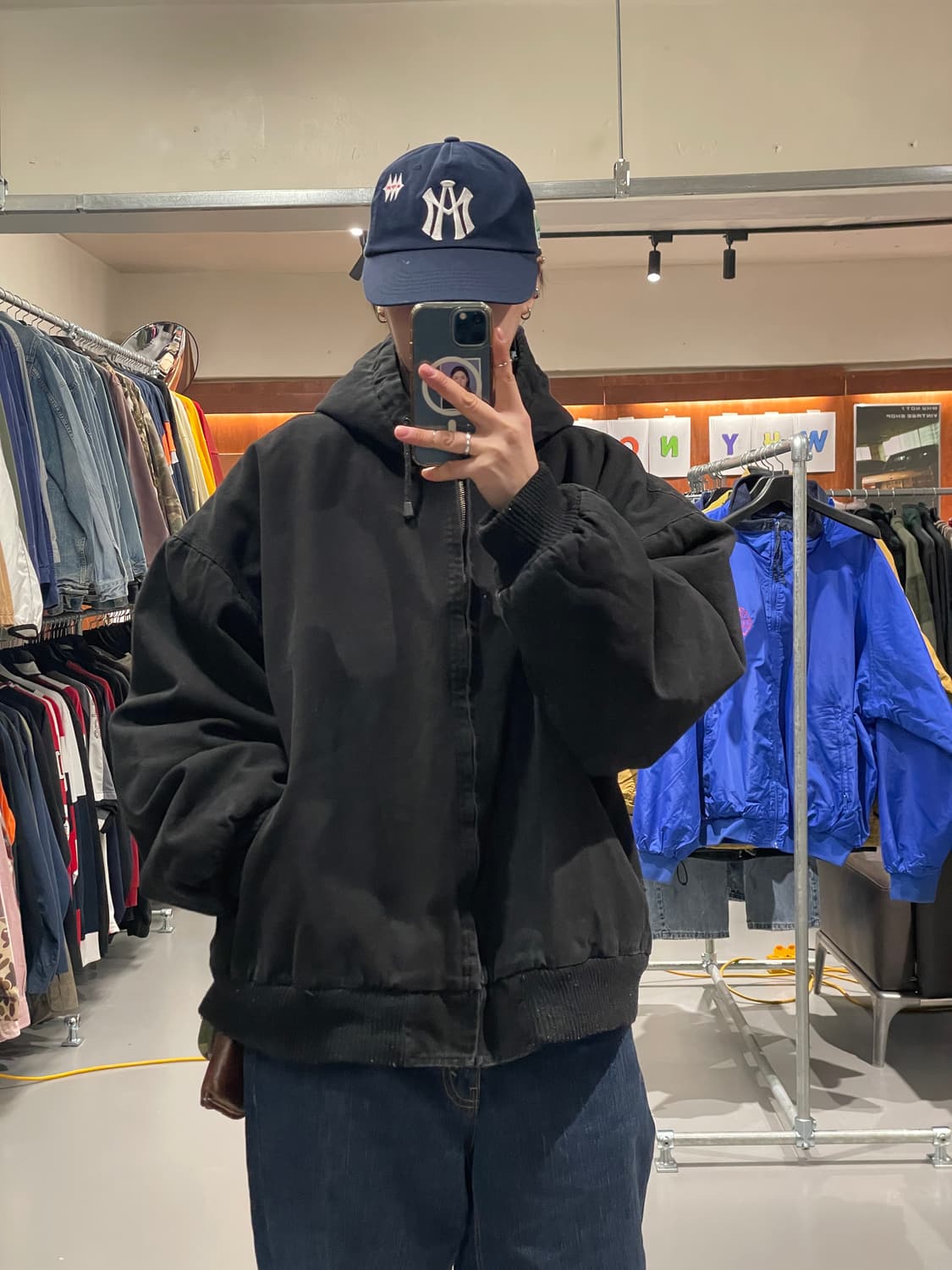 빈티지 빅사이즈 후드 엑티브 워크 자켓 상품이미지1