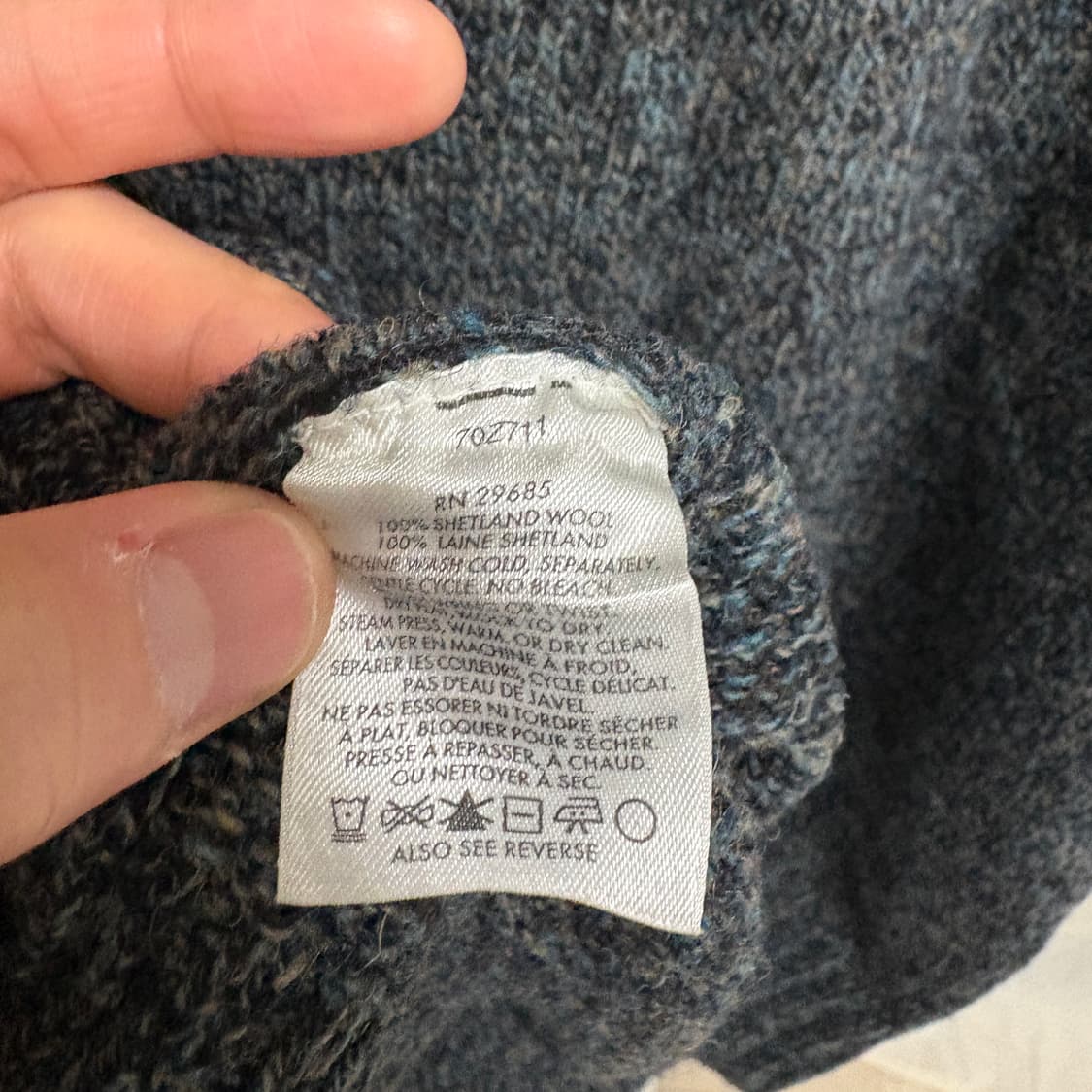 펜들턴 셔틀랜드울 멜란지 니트 / 차콜, L 상품이미지7