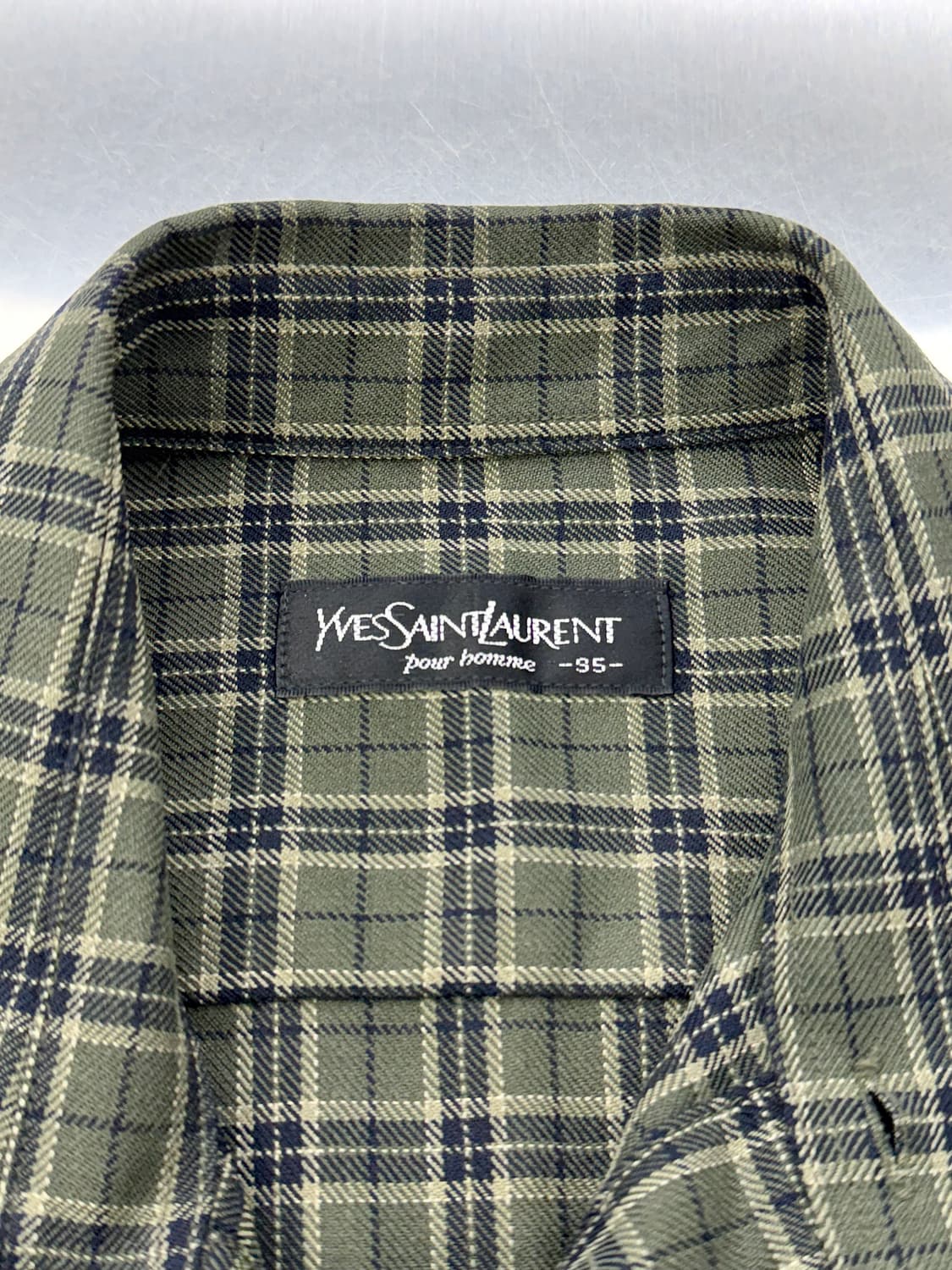 이브 생로랑 뿌르 옴므 카키 레귤러 체크 셔츠 상품이미지7