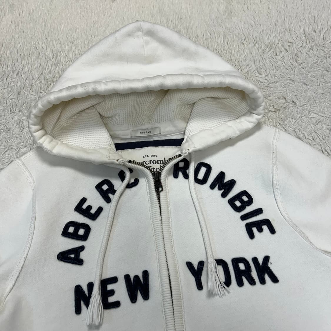 Abercrombie White Hood Zip-Up 상품이미지5