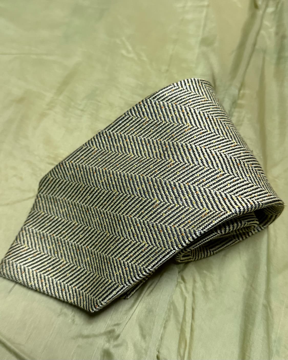 90‘s Nina Ricci 헤링본 패턴 실크 타이 상품이미지2