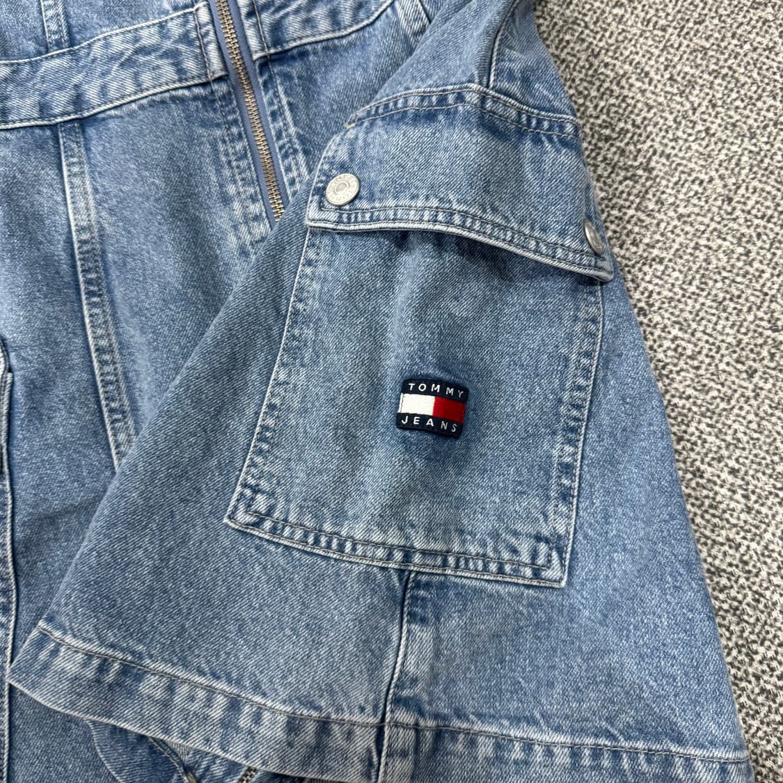 타미진스 하프 슬리브 데님 유틸리티 원피스 상품이미지4