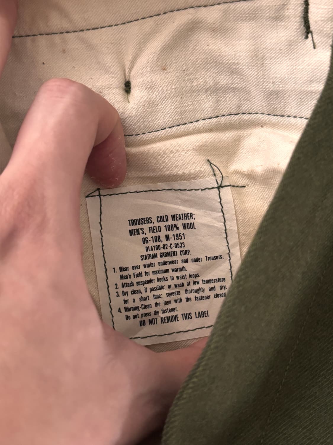 Vintage 80s US Military M-1951 Wool Pant 상품이미지5