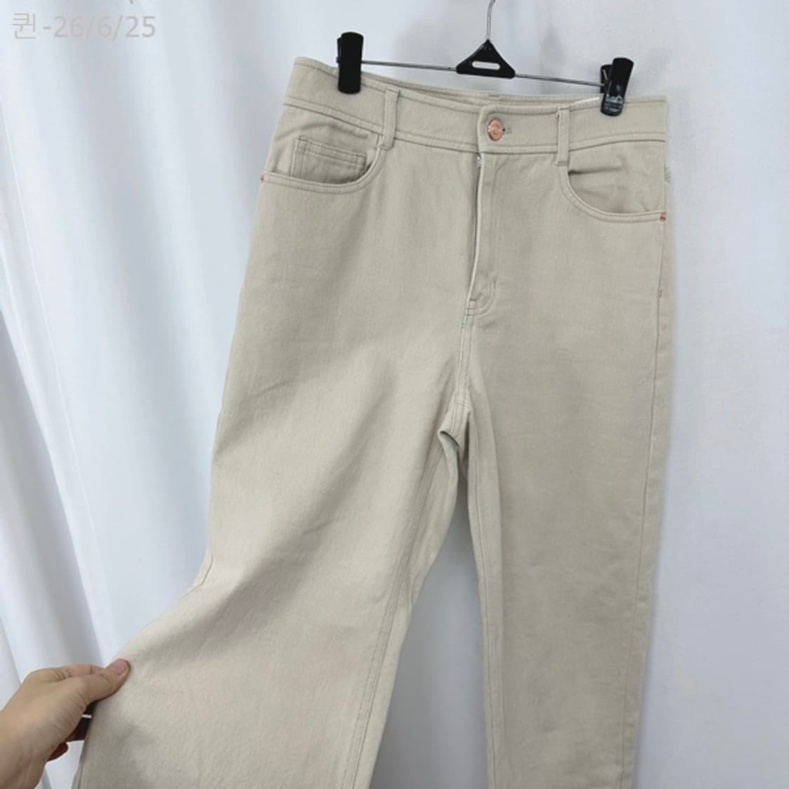 써스데이아일랜드 여자 와이드 면100% 면바지 65 (S) 상품이미지6