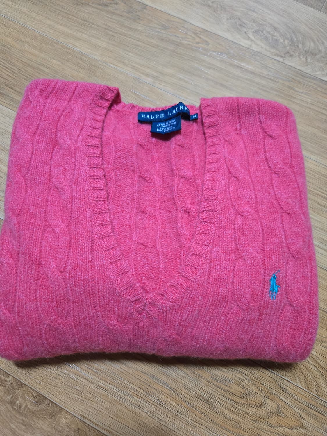 폴로 랄프로렌 브이넥 울 케이블 니트 상품이미지4