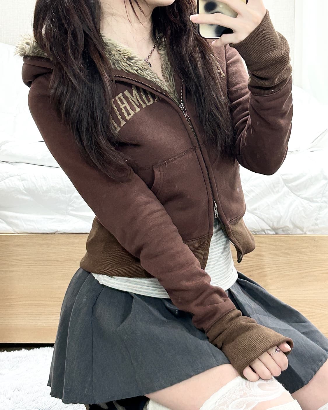 아베크롬비 브라운 투웨이 울프죠 후드집업 상품이미지2