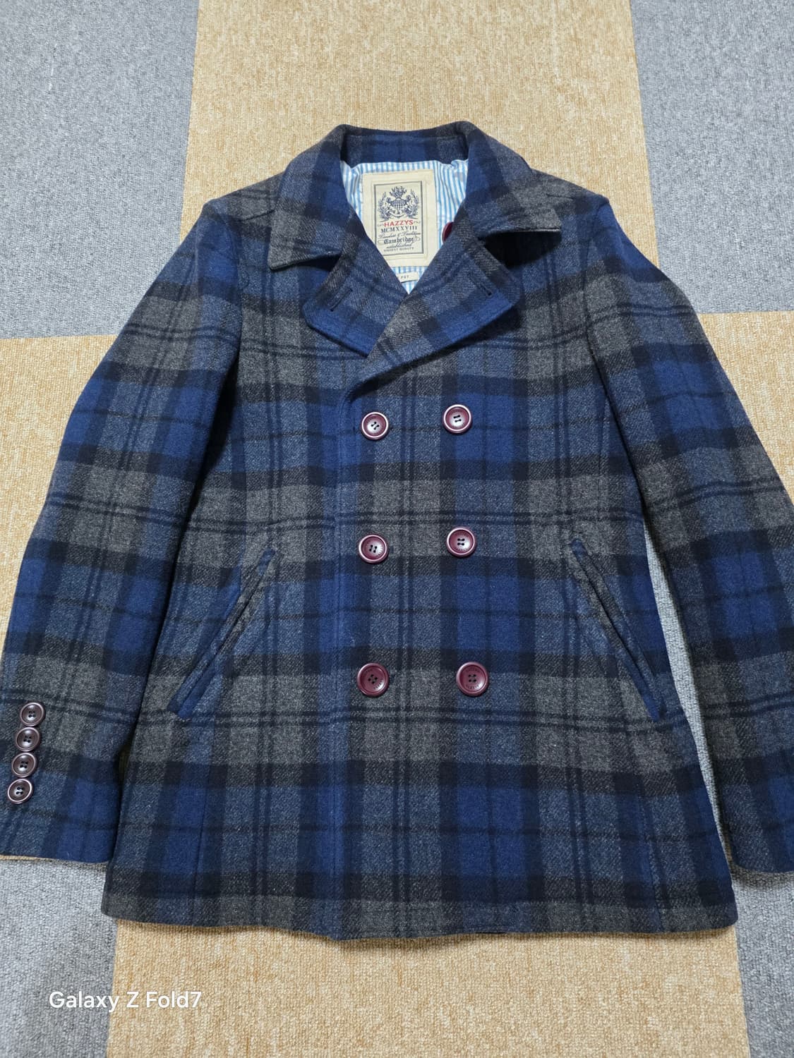 헤지스 모직 코트 타탄 체크 피코트 [95] 상품이미지1