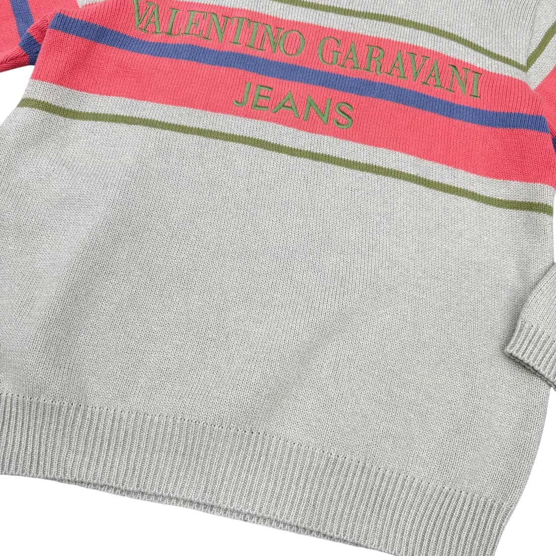 발렌티노 피스타치오 핑크 자수 코튼 라운드 니트 상품이미지5